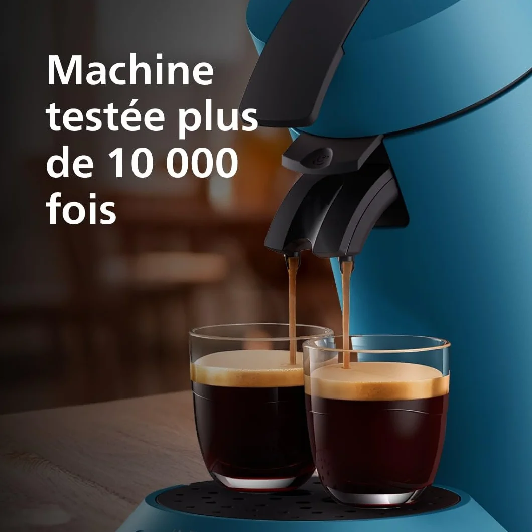 Philips Senseo Original Plus Machine à café à dosettes, Sélection intensité café, Technologie Coffee Boost, 2 tasses, Plastique recyclé, Bleu Paon