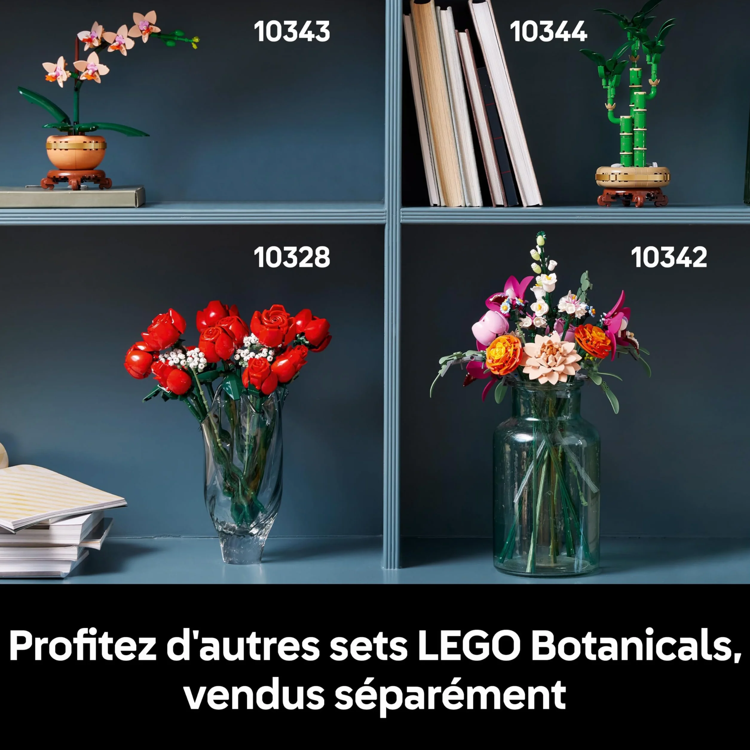 LEGO Botanicals 10342 Le Joli Bouquet de Fleurs Roses Set de Construction pour Adulte Plantes Artificielles Décoration Intérieure