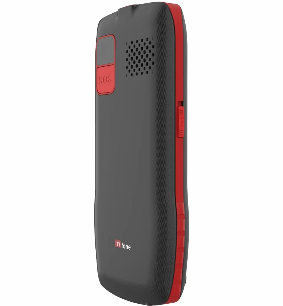 Telefon komórkowy dla seniorów, duże przyciski i przycisk SOS, czarny (z kablem USB)
