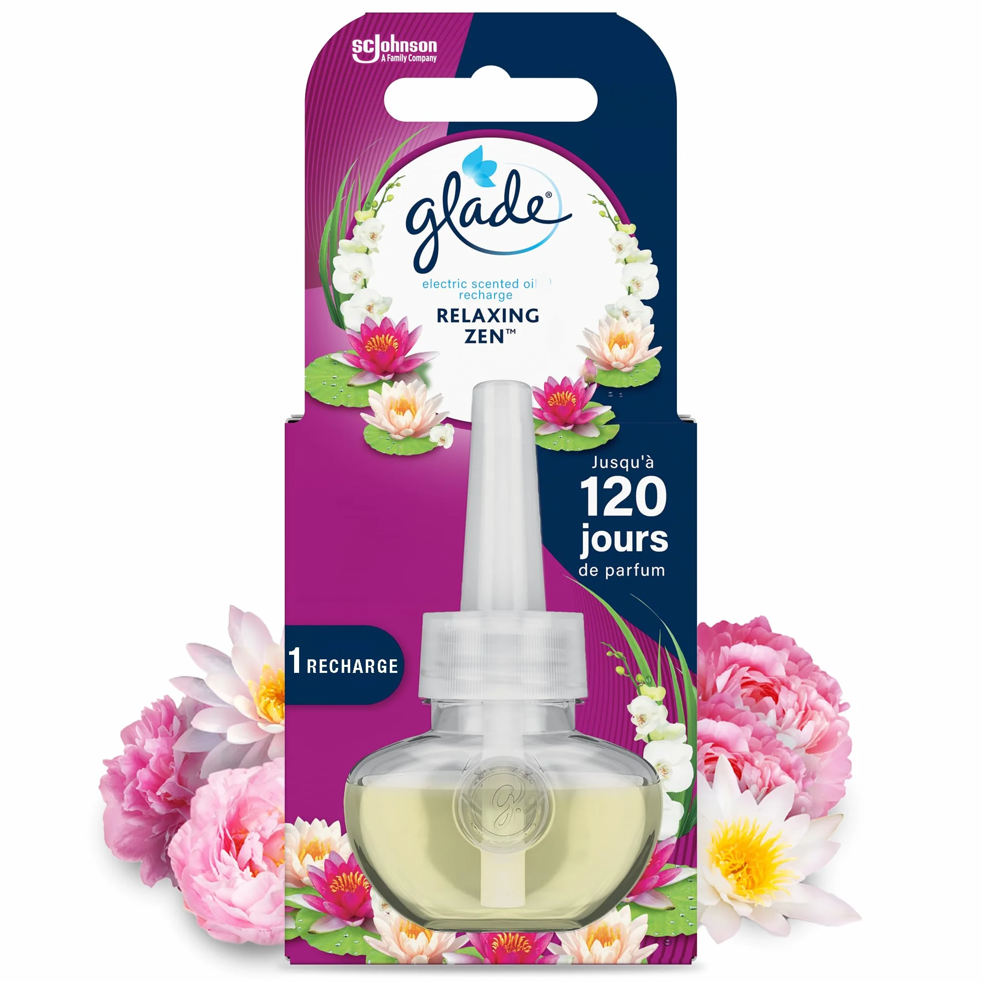 Glade Electric Scented Oil Recharge Relaxing Zen 120 Jours Parfum