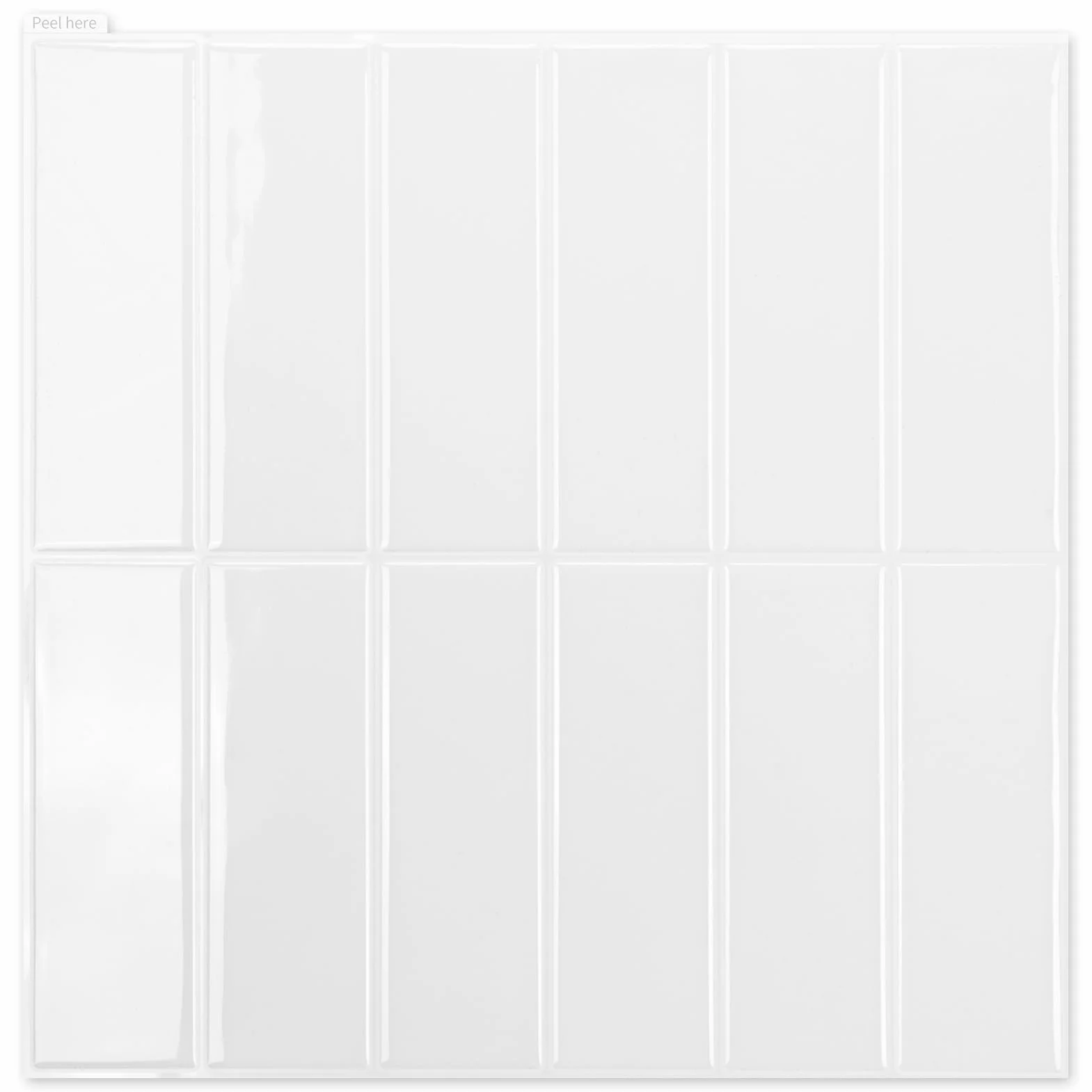 Art3d 10 feuilles autocollantes carreaux muraux crédence métro 30x30cm blanc