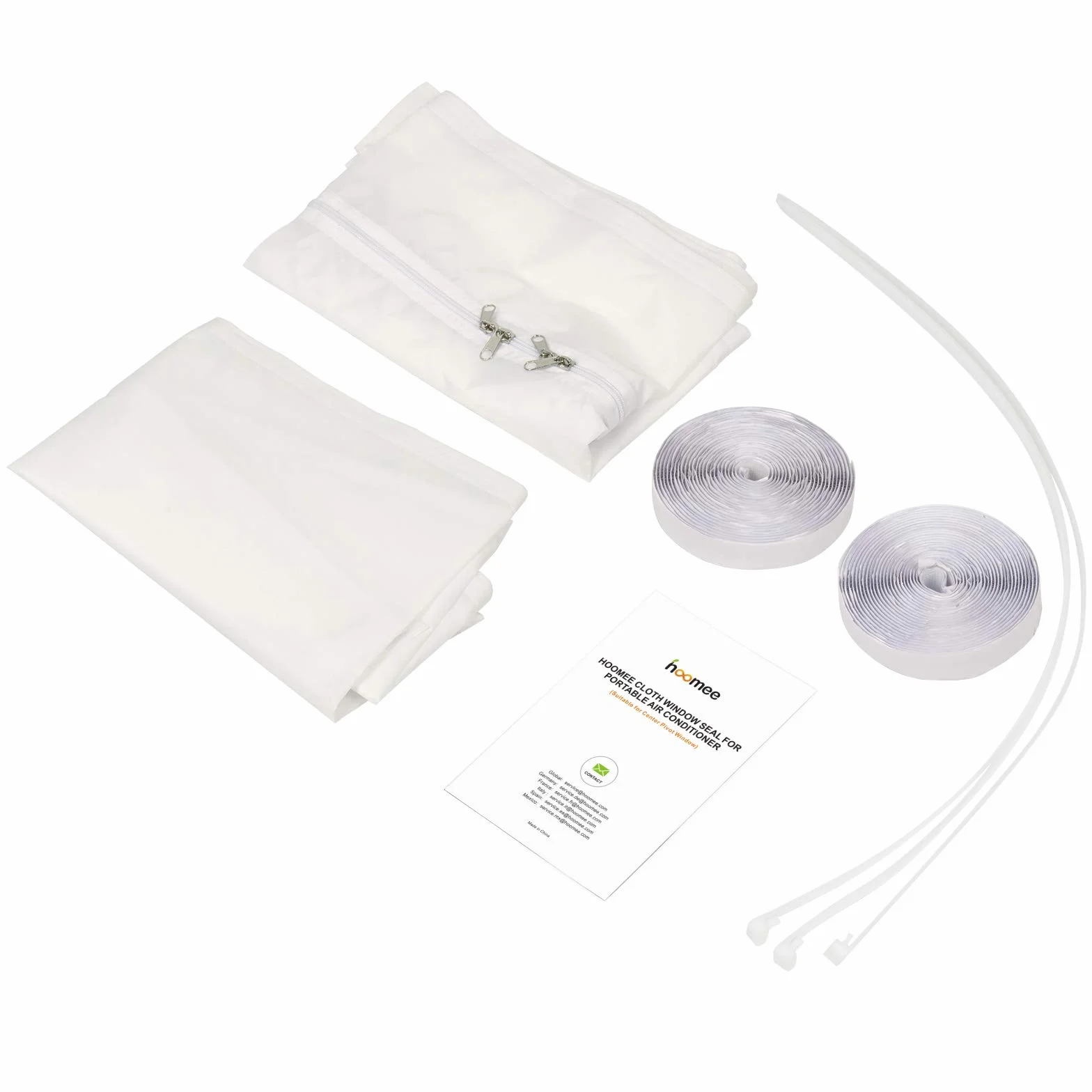 HOOMEE Tissu d'Isolation pour Fenêtre à Pivot Central 300cm - pour Climatiseur Mobile et Sèche-Linge (2x150cm)