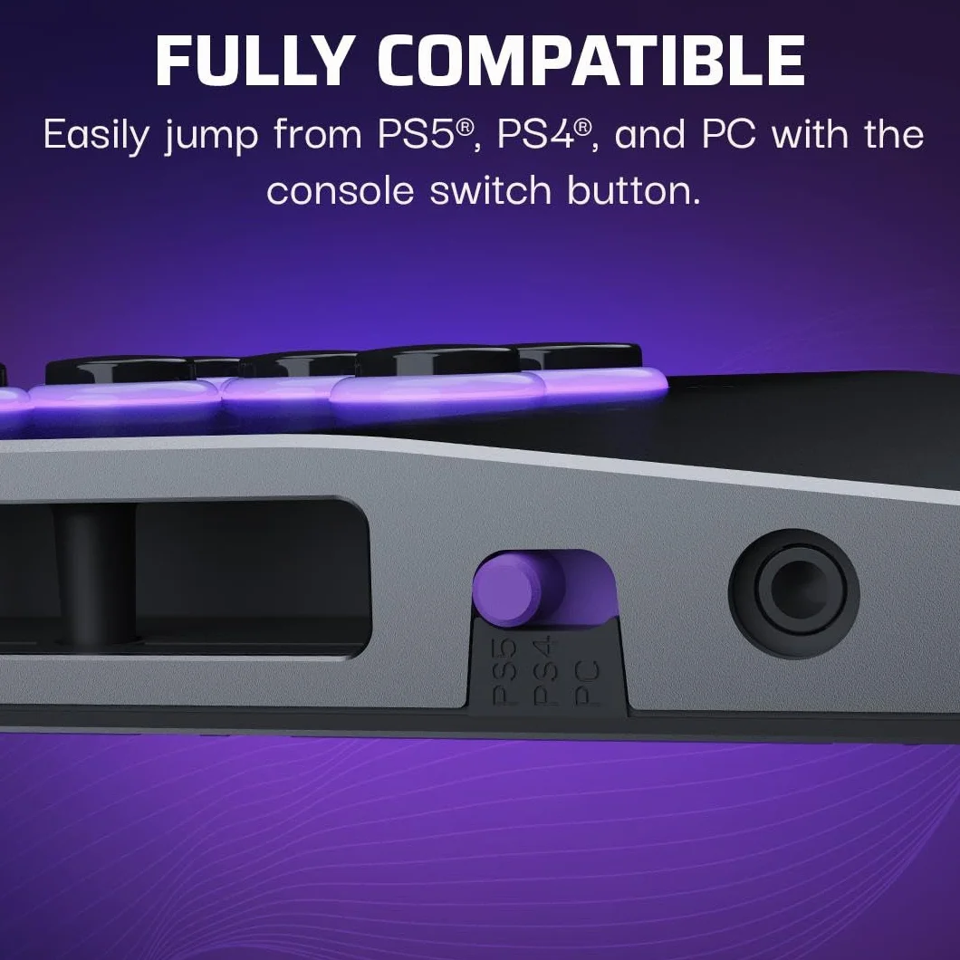 Turtle Beach Victrix Pro KO Fight Stick Gris Édition Officielle PS avec Boutons Cherry MX Speed Silver