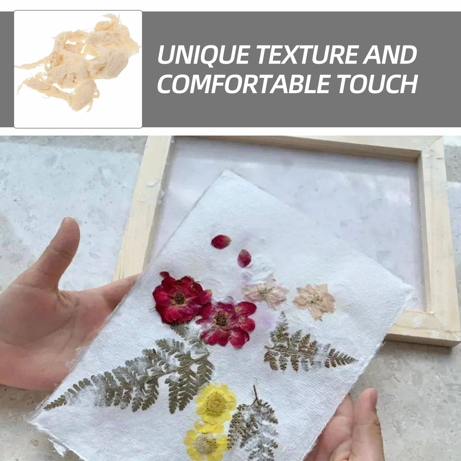 ifundom Pâte à Papier Artisanale 100 G en Bois de Mûrier pour Bricolage Créatif