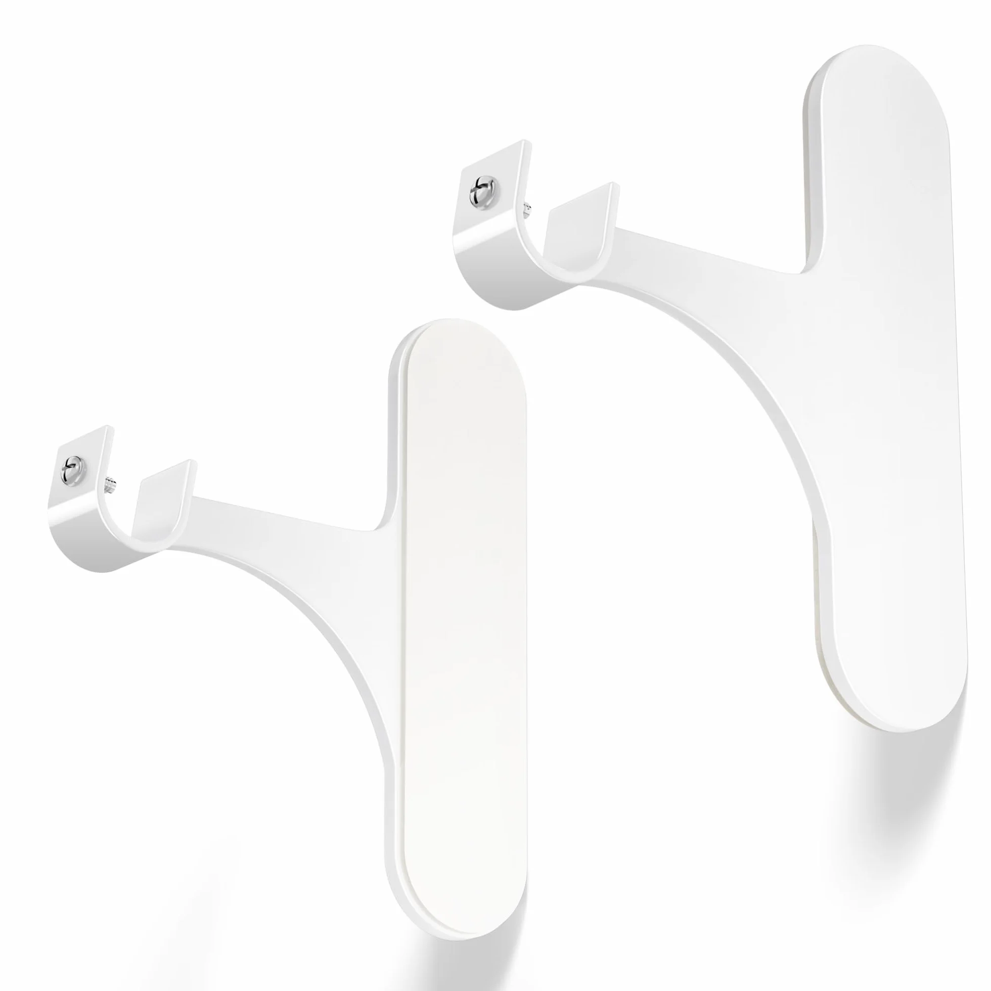 Tringle Rideaux Sans Perçage pour Coffre Volet Roulant - Fixation Auto-adhésive, Lot de 2, Barres 19-28 mm, Métal Résistant, Blanc