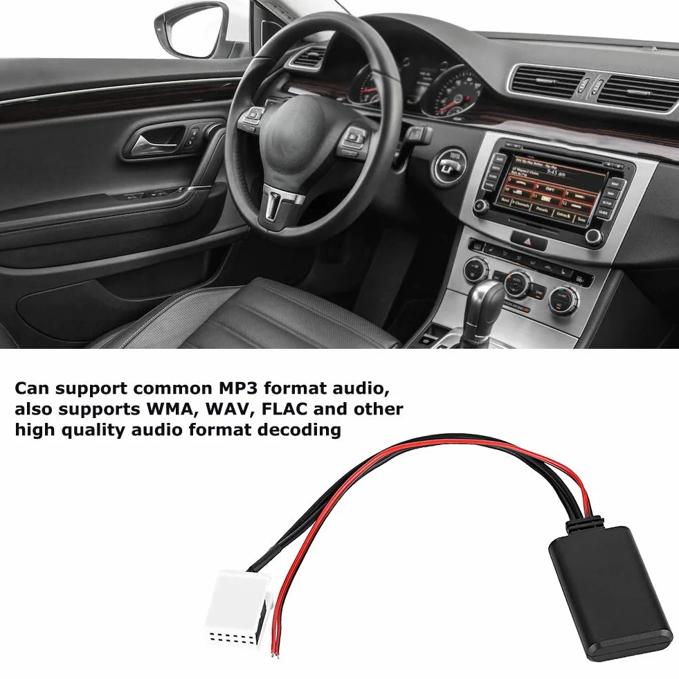 Samochodowy moduł AUX Bluetooth 12 V 12-pinowy samochodowy adapter AUX Bluetooth pasuje do MCD RNS 510 RCD 200 210 300 310 500 510