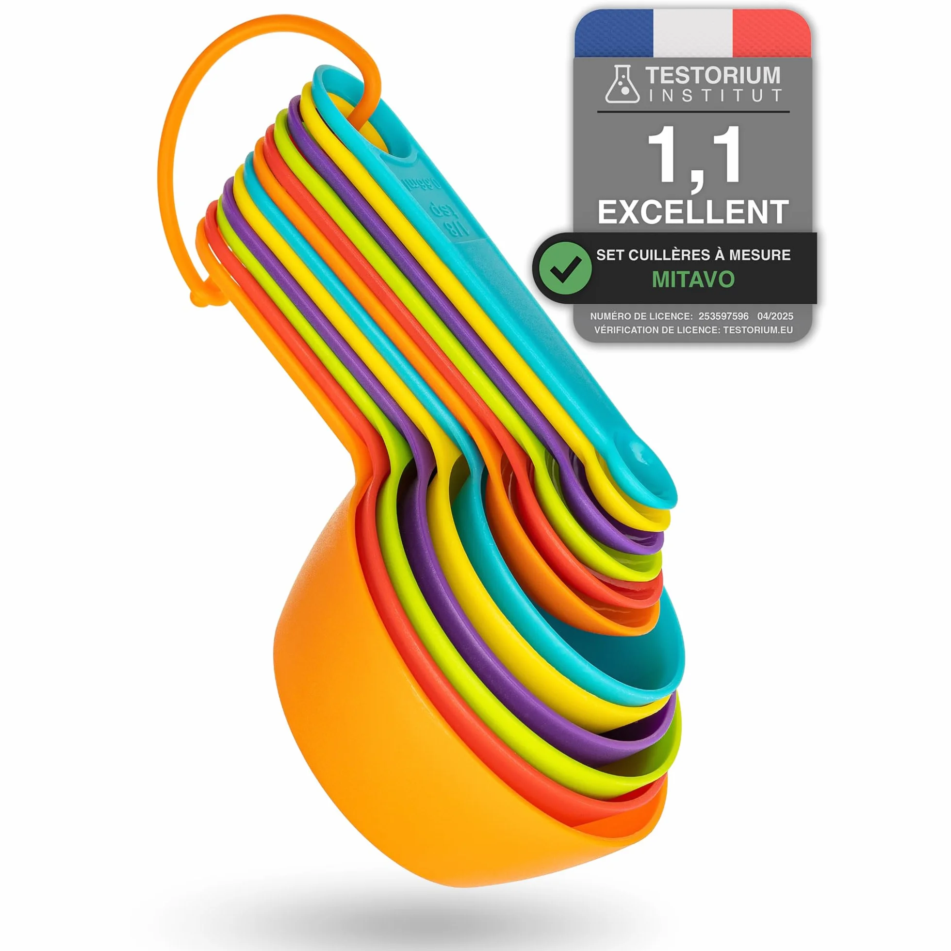 Lot de 12 Cuillères Doseuses Tasse à Mesurer Plastique Coloré