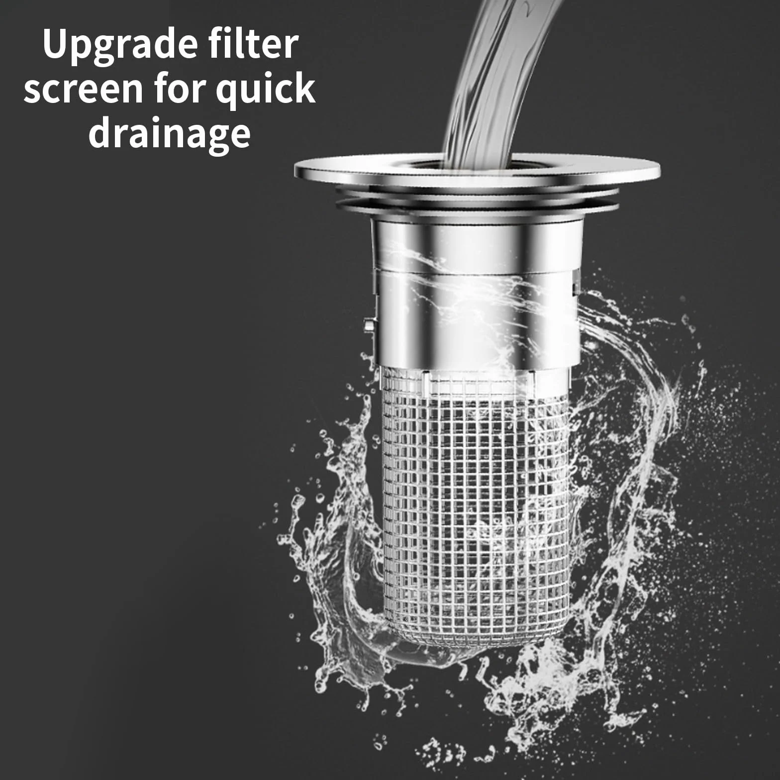 Bonde de lavabo Pop Up Universel, Filtre de vidange en Acier Inoxydable, Anti-colmatage avec Crépine 2 Pièces