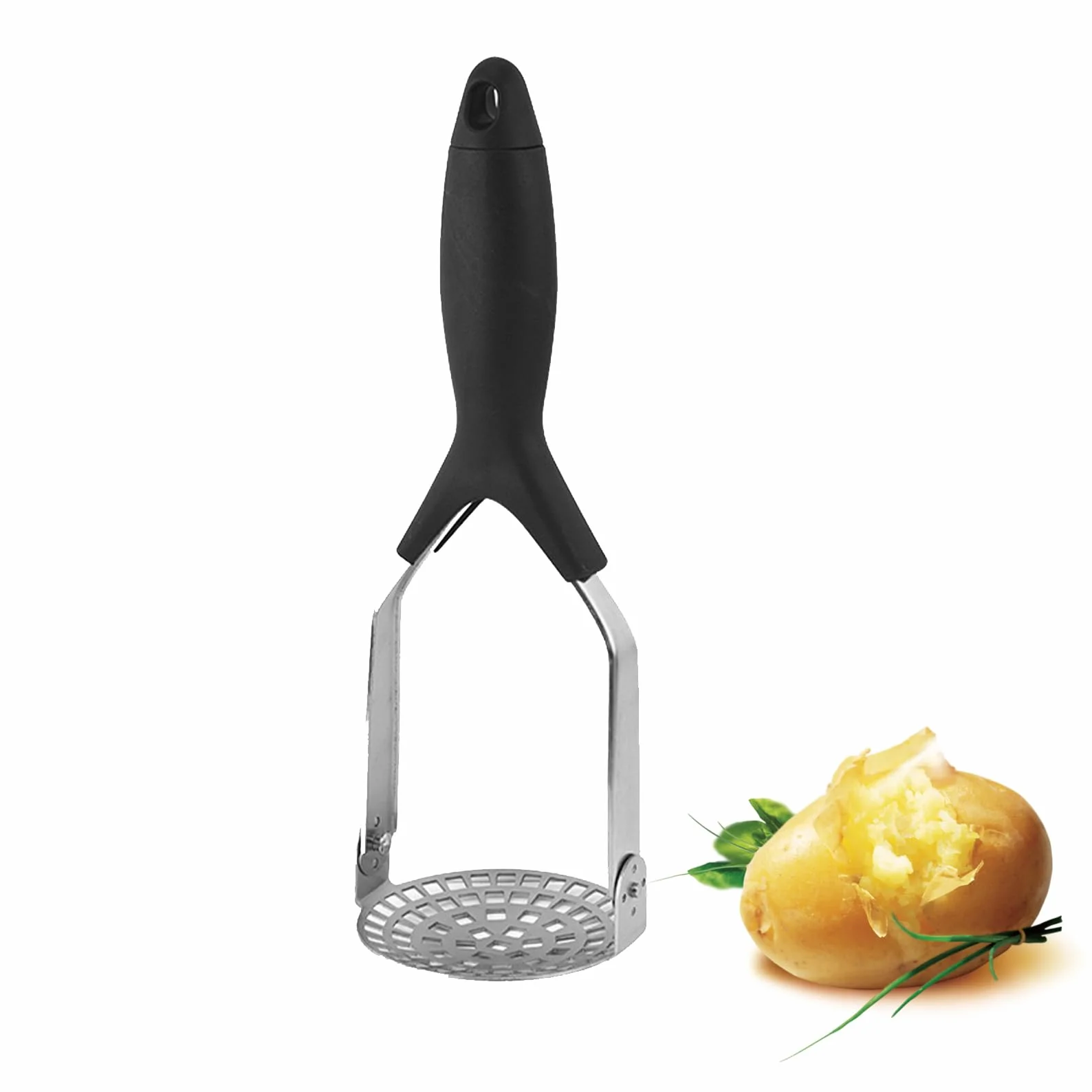 Presse-Purée en Acier Inoxydable Pliable, Ustensile de Cuisine Polyvalent pour Pommes de Terre et Légumes