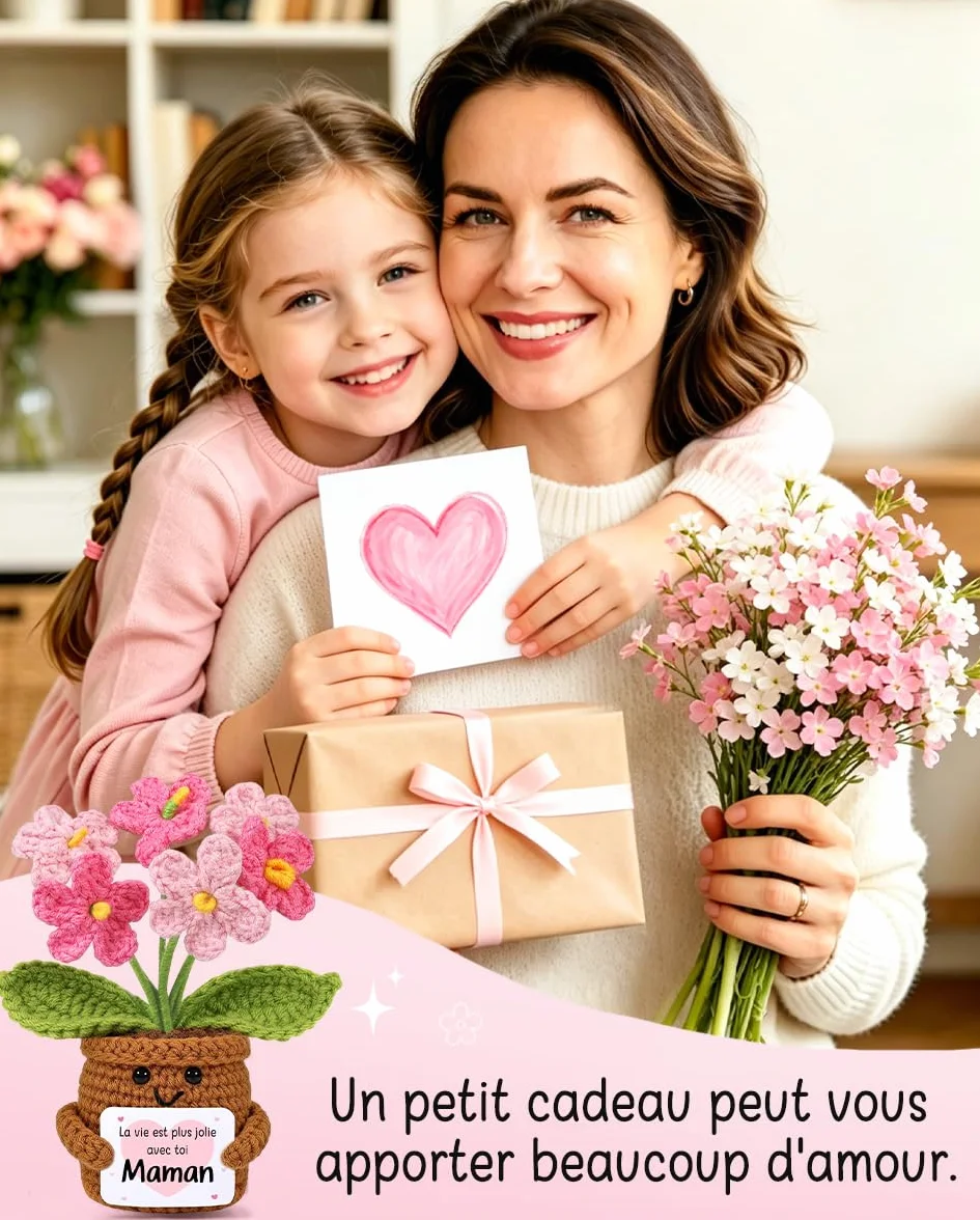 Handgewebtes Vergissmeinnicht Cadeau Fete des Meres pour Maman