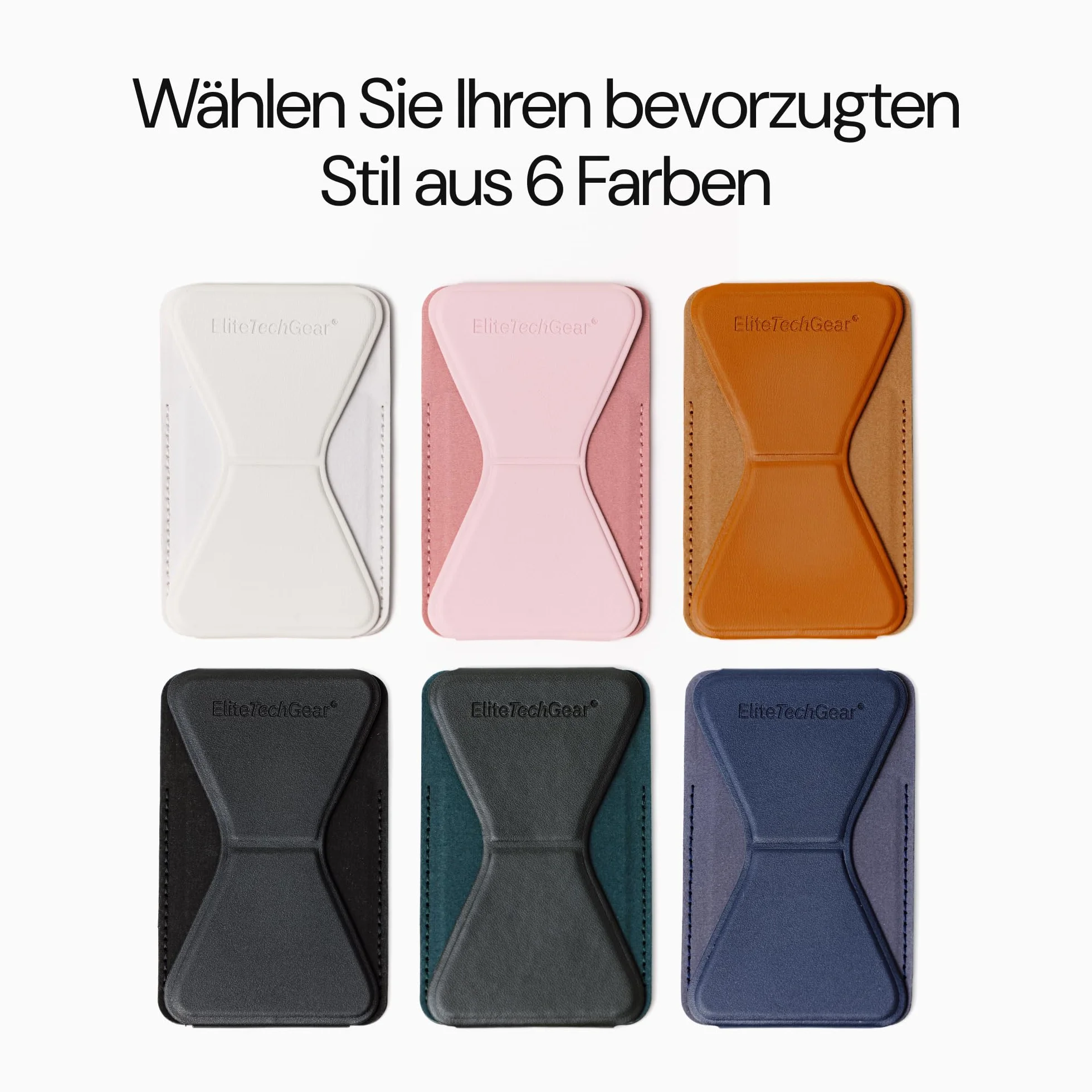 Elite Tech Gear Bezpieczny portfel na telefon i karty z regulowanym stojakiem - samoprzylepne etui kompatybilne z iPhone i Android na karty kredytowe - portfel na telefon dla mężczyzn i kobiet