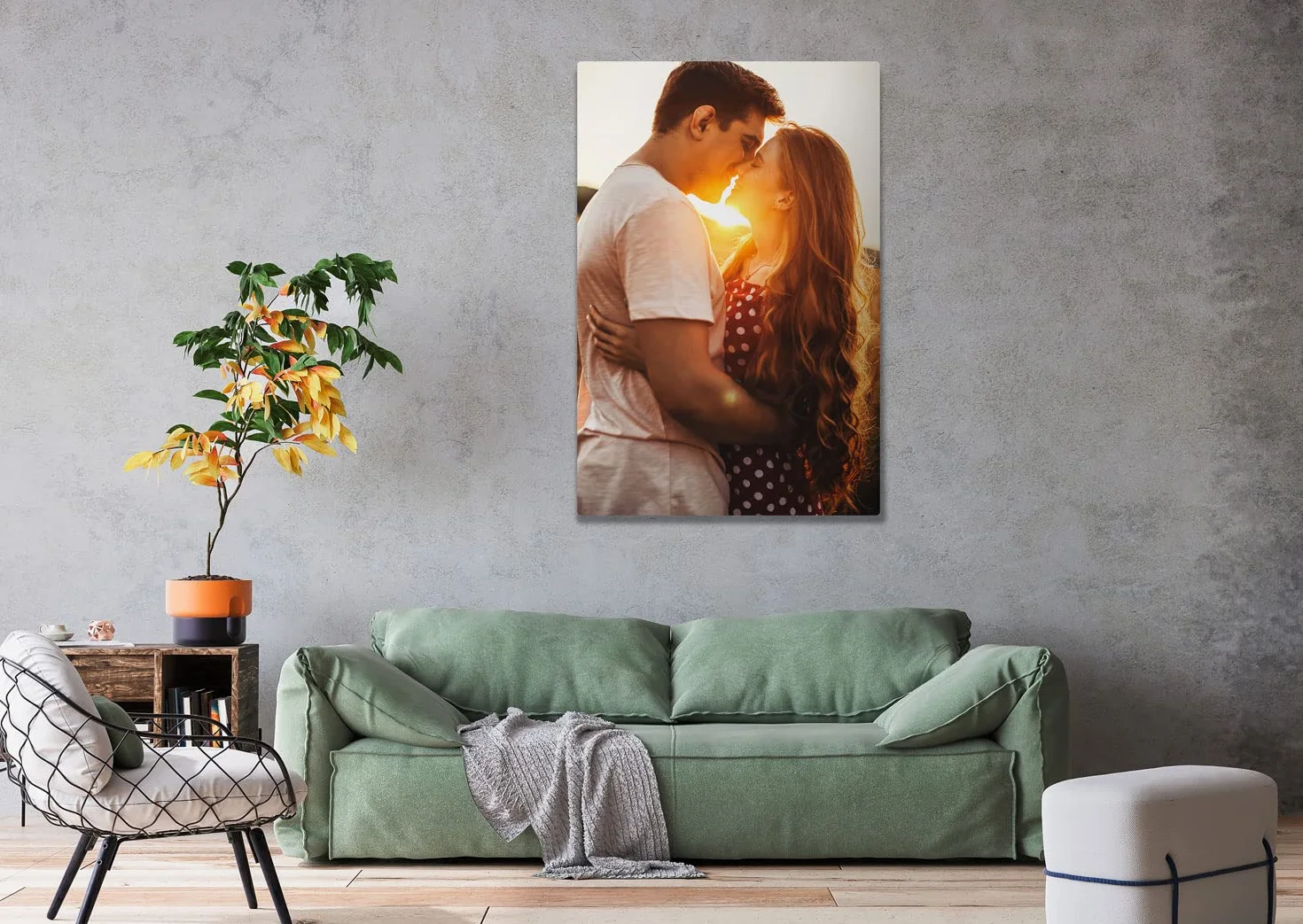 Toile Personnalisée Portrait Photo 30x40 cm Cadre en Tela et Bois