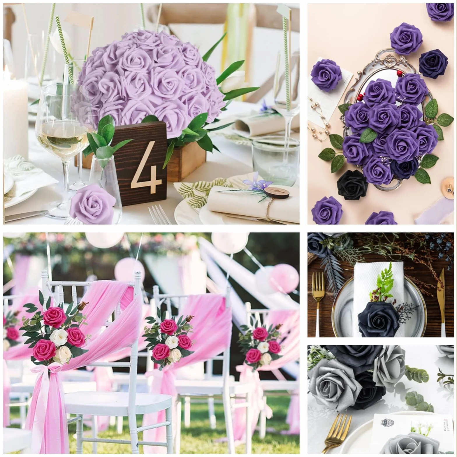 COSORO 25 pièces Fleurs Artificielles Rouges Fausses Roses avec Tiges Décoration Florale