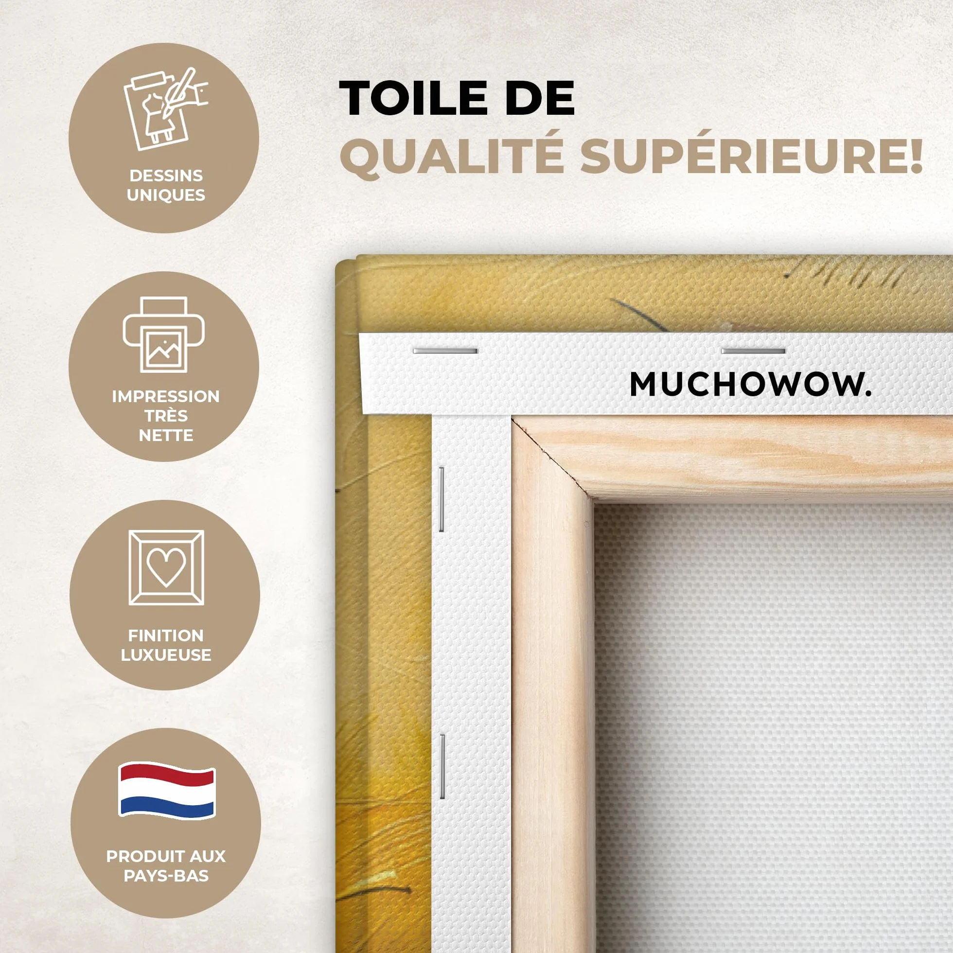 MuchoWow© Impression sur Toile Decoration Murale Peinture 120x80 cm Tableaux Decoratifs Muraux Décoration Chambre Art - Abstrait - Moderne