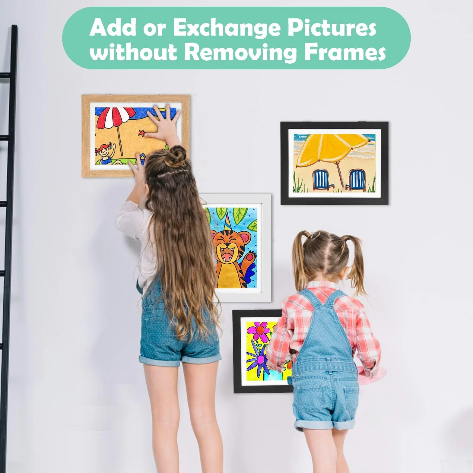 Cadre Dessin Enfant à Changer A4 D'art Photo Bois 20 Bourrage Papier Capacité 100 œuvres