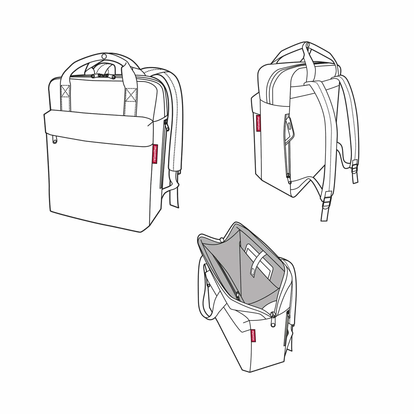 reisenthel allday backpack M – uniwersalny plecak na co dzień, w podróży, na zakupy lub do pracy – wodoodporny, dopuszczony do użytku na bagaż podręczny, czarny, m