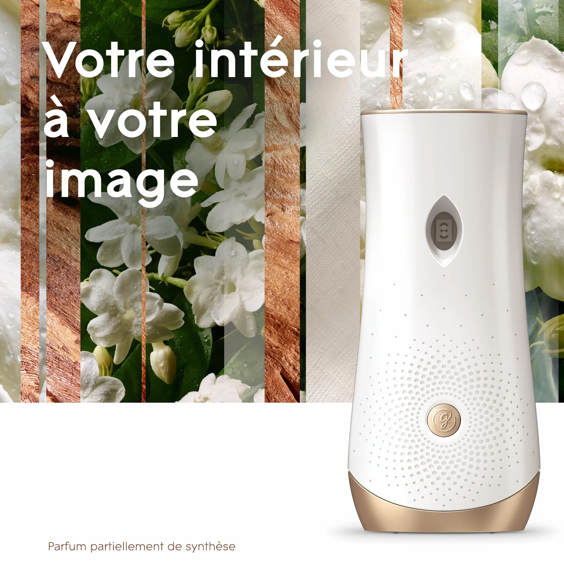 Glade Automatic Spray Diffuseur Infusé Aux Huiles Essentielles Sensual Sandalwood et Jasmine 1 Diffuseur et 1 Recharge