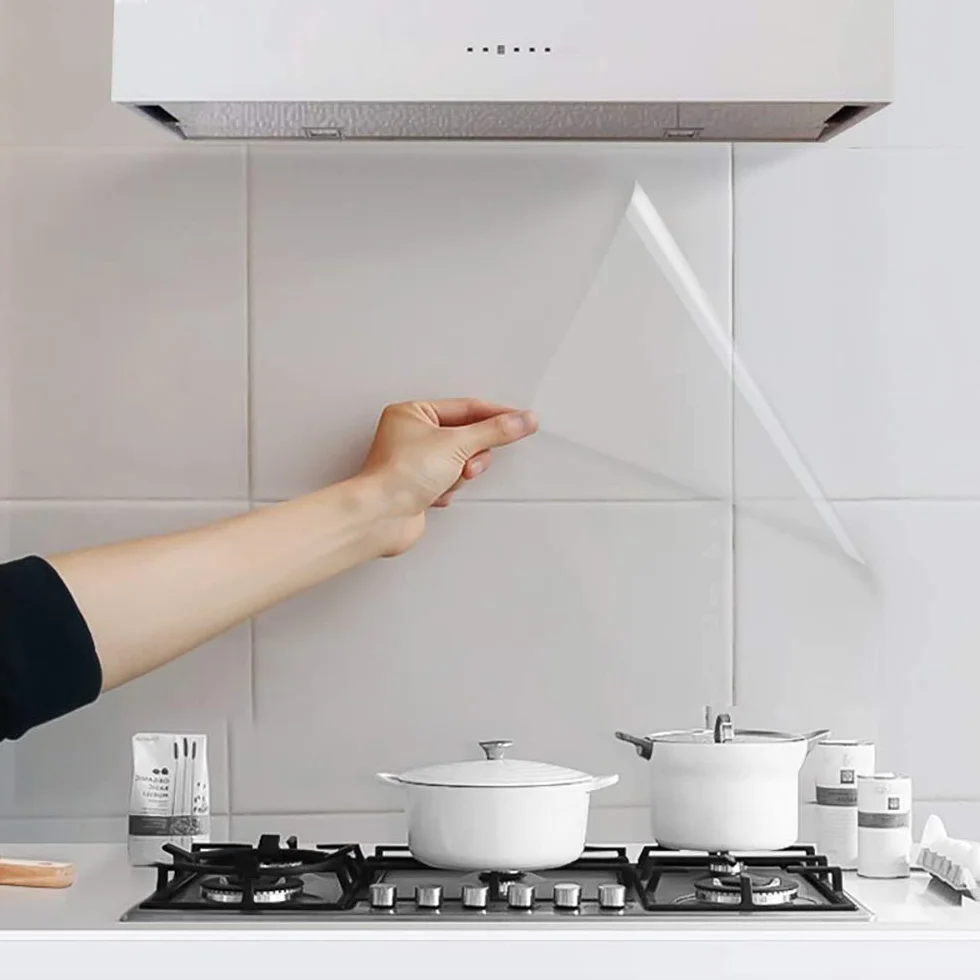 Film Adhesif Transparent Autocollant 30x300cm Rouleau Vinyle Revetement Meuble Impermeable Protection Mur Cuisine