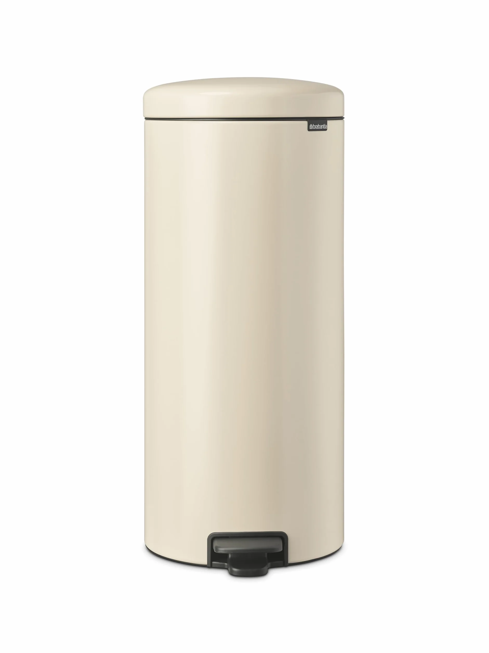 Brabantia Poubelle à Pédale 30L NewIcon - Grande Poubelle Cuisine Couvercle Soft-Close - Soft Beige 30 x 38 x 68 cm
