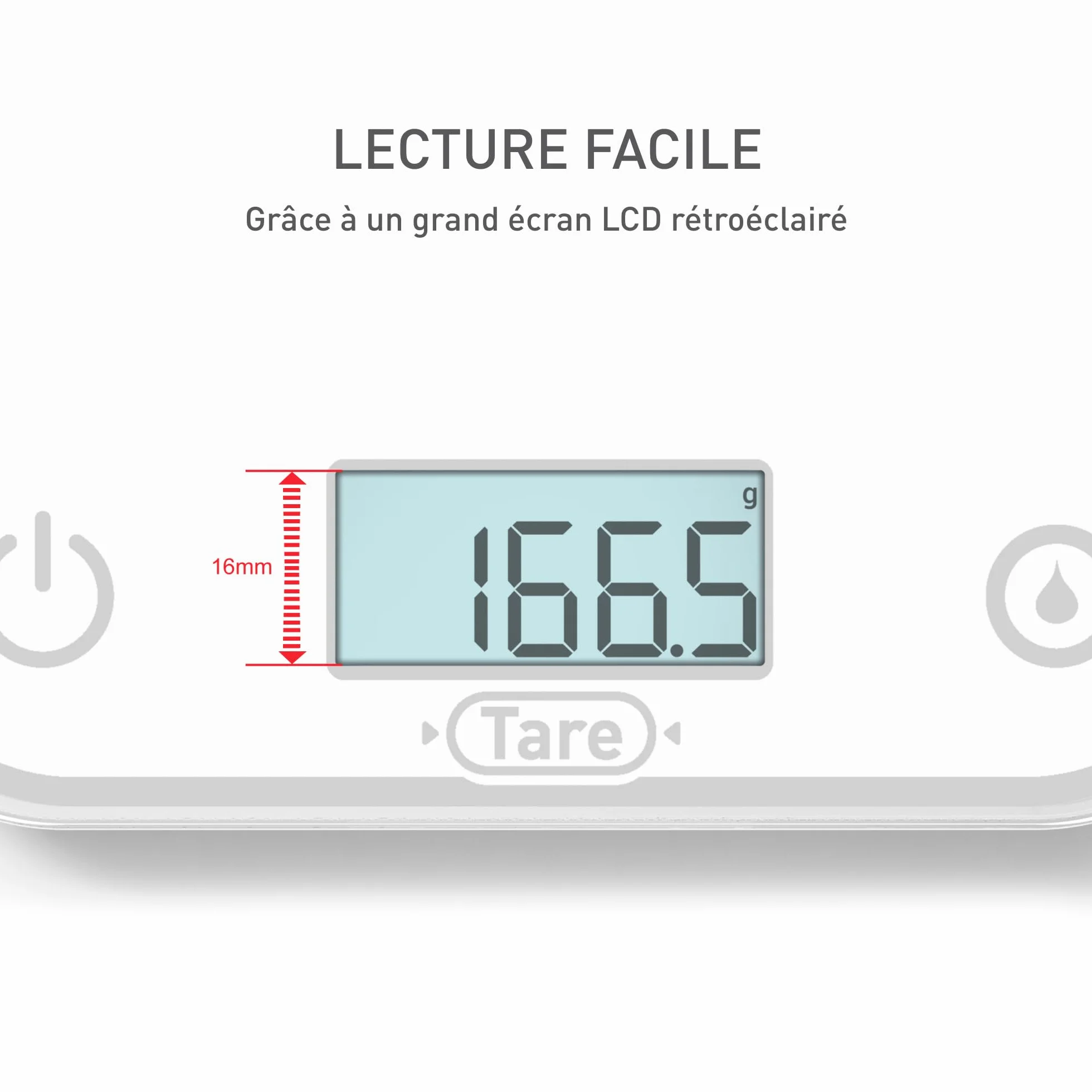 Balance de cuisine électronique Tefal Optiss 5kg Blanc BC50U0V0