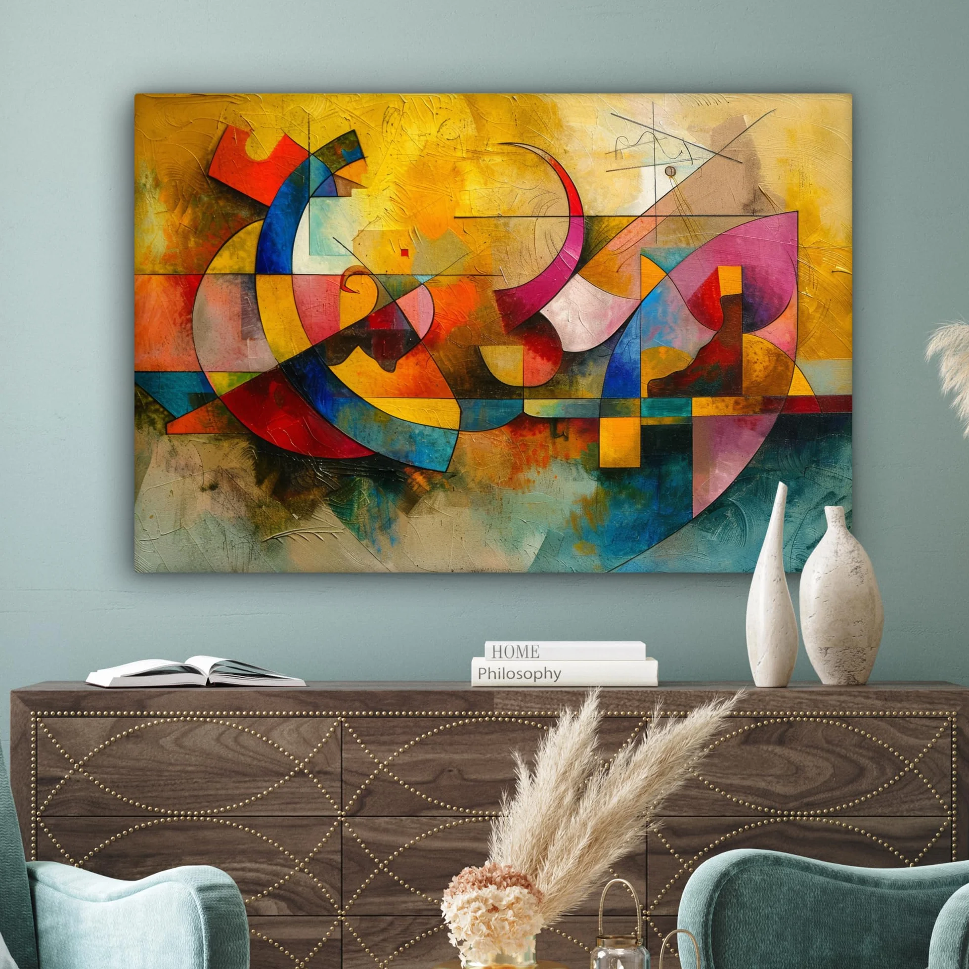 MuchoWow© Impression sur Toile Decoration Murale Peinture 120x80 cm Tableaux Decoratifs Muraux Décoration Chambre Art - Abstrait - Moderne