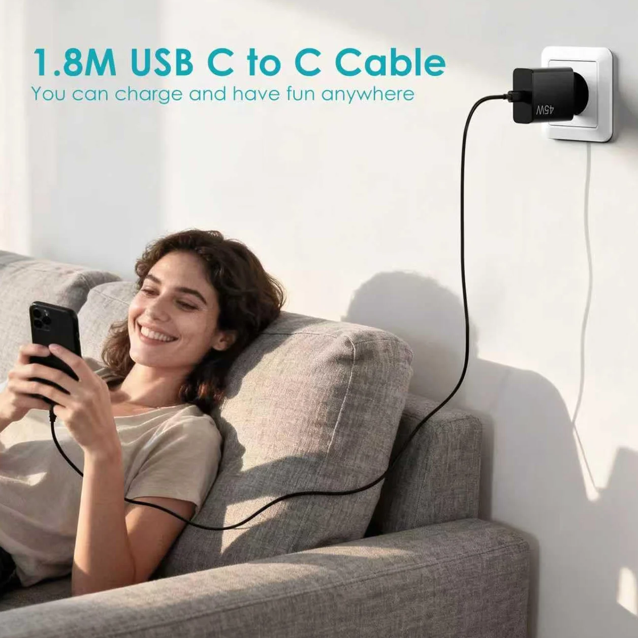 Chargeur USB C Rapide 45W 2Pack Câble 1.8M pour Samsung Galaxy S25 S24 Ultra Note20