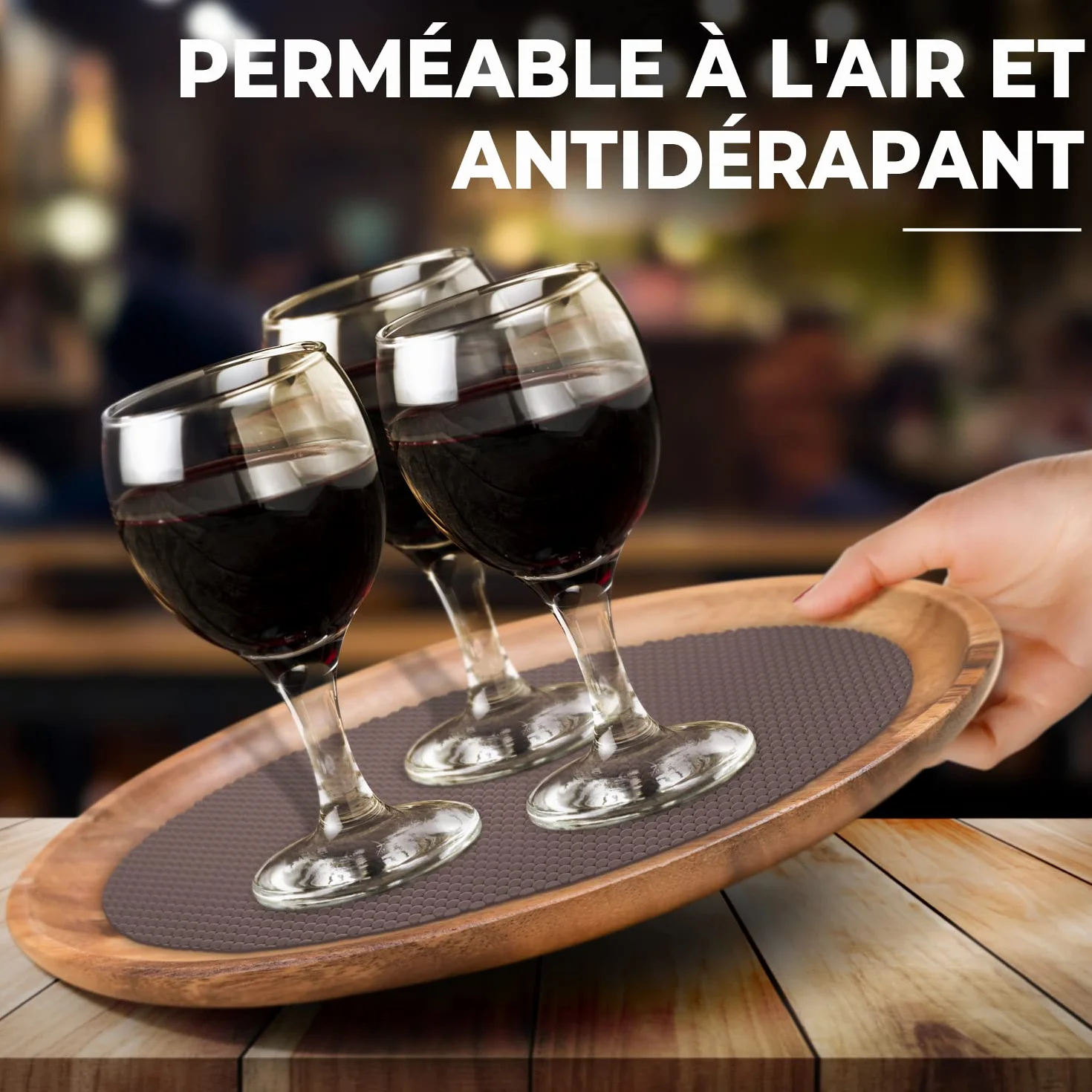 DIY Doctor Rouleaux antidérapants 190x30cm Tapis en Caoutchouc Chocolat