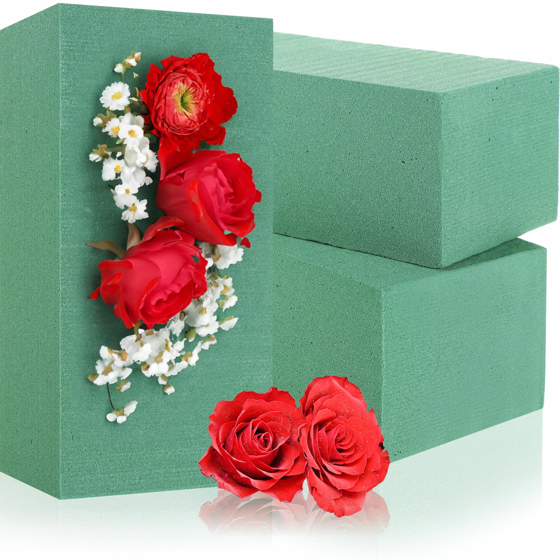 com-four® 3X Masses de bouchage pour Compositions Florales - Mousse Fleurs fraîches Mariage Anniversaire