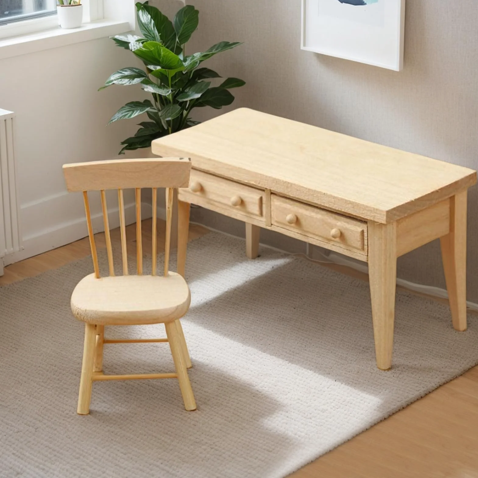 Mobilier De Maison De Set de Table et Chaises Miniatures Échelle 1/12 pour Maisons de Féériques Collectionneurs