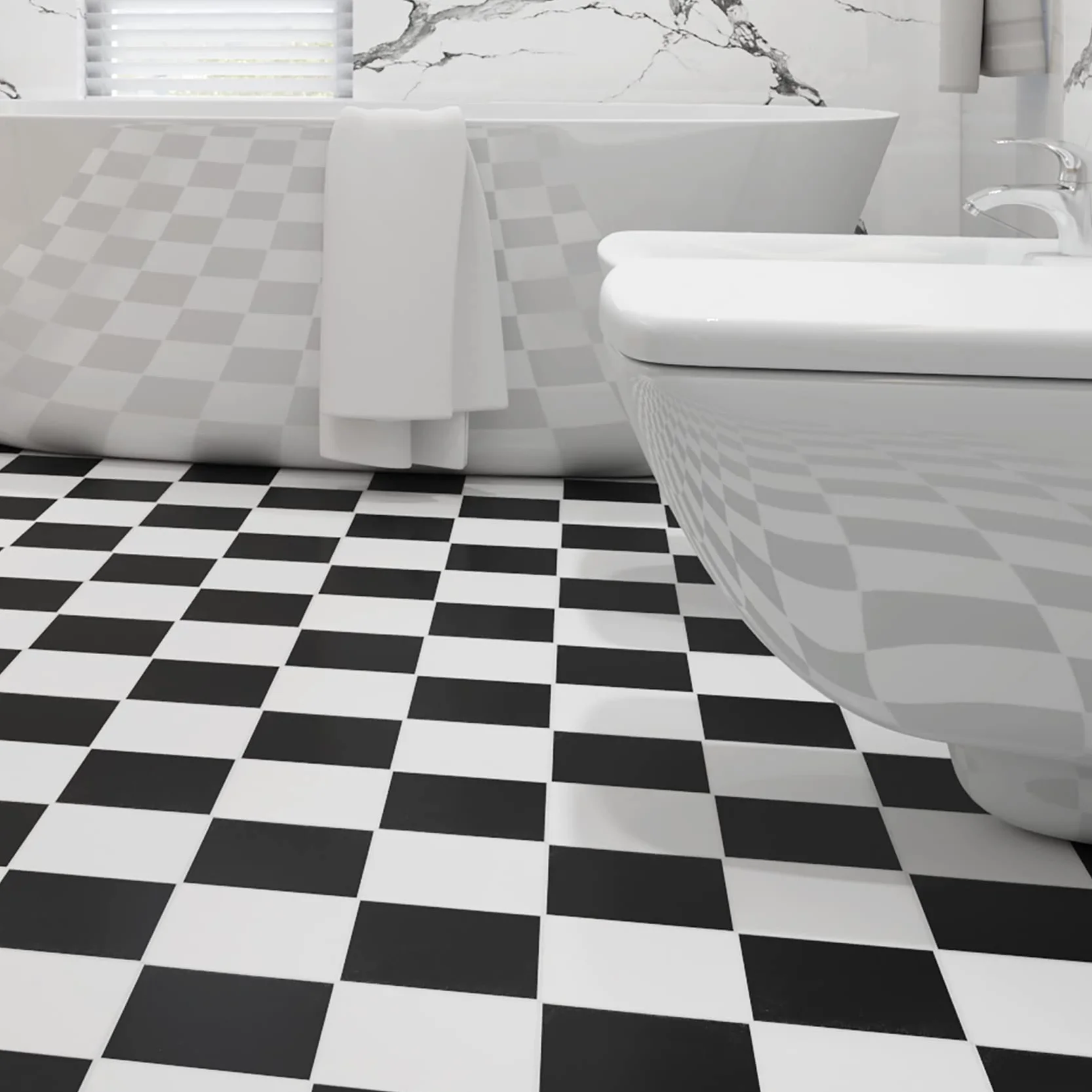 Livelynine 12 Carrelage Stickers Cuisine Mural 30x30 Autocollant Salle de Bain Noir et Blanc PVC Adhesive Sol