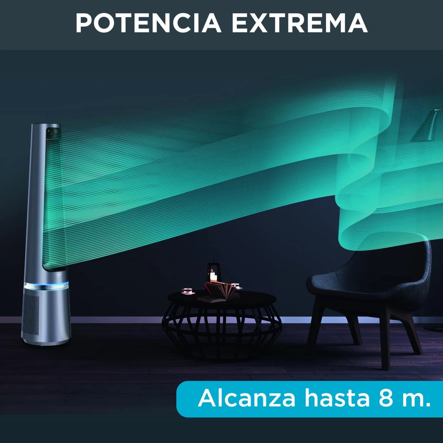 Rowenta Eclipse 2-en-1 Ventilateur purificateur, 32 dB (A), 12 vitesses, Oscillation, Minuteur