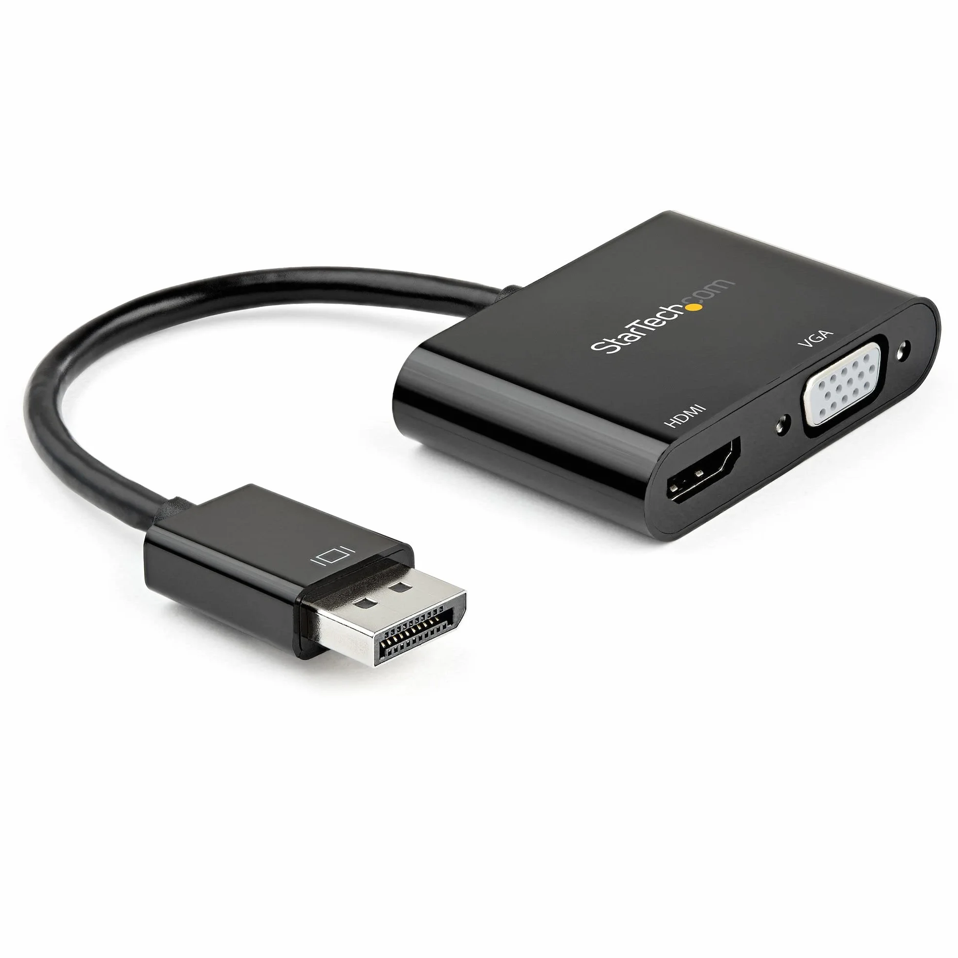StarTech.com Adapter DisplayPort na HDMI VGA - DisplayPort 1.2 HBR2 na HDMI 2.0 (4K 60Hz) lub VGA 1080p Converter Dongle - DP na HDMI lub VGA Adapter monitora - adapter cyfrowego wyświetlacza wideo