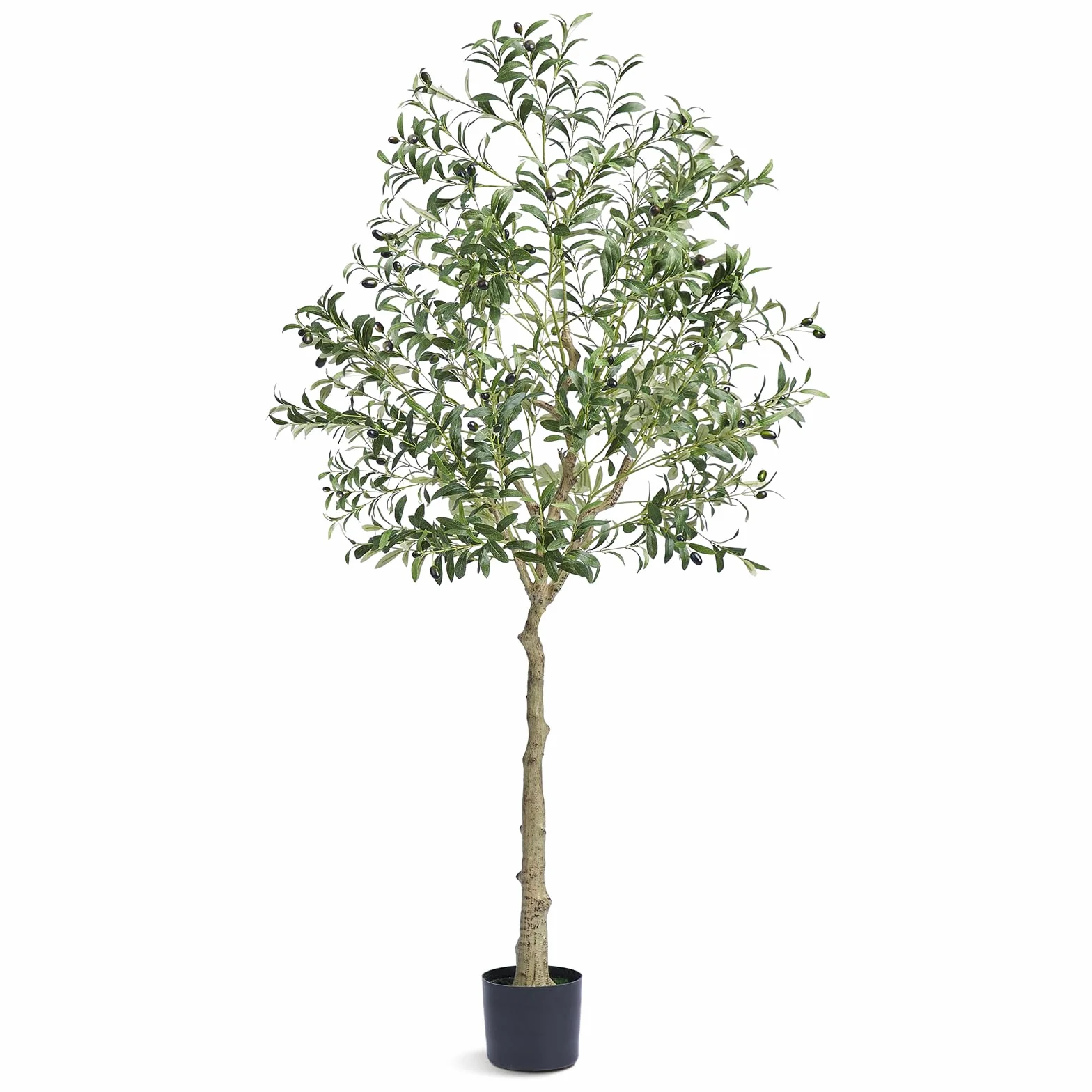 VEVOR Arbre Artificiel 179 cm Olivier Faux Arbre Vert avec Pot 170x145 mm Décoration Intérieur Extérieur