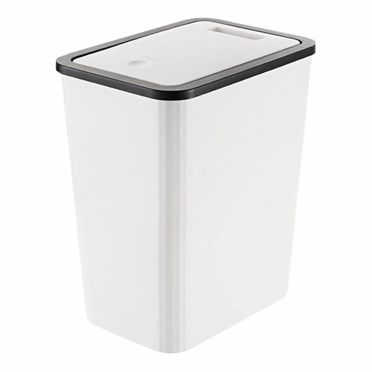 Poubelle de Cuisine 13 L Avec Couvercle Bouton-poussoir Design Peu Encombrant
