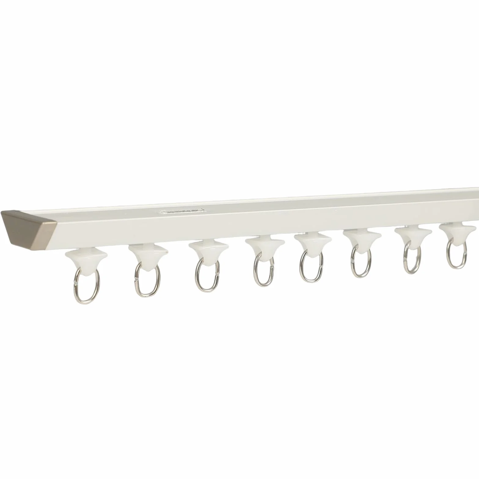 Rail de rideau en alliage d'aluminium, rail de rideau de 3 m avec roulettes silencieuses, pré-percé pour montage au plafond, système de rails de plafond, rail de rideau de plafond pour fenêtres