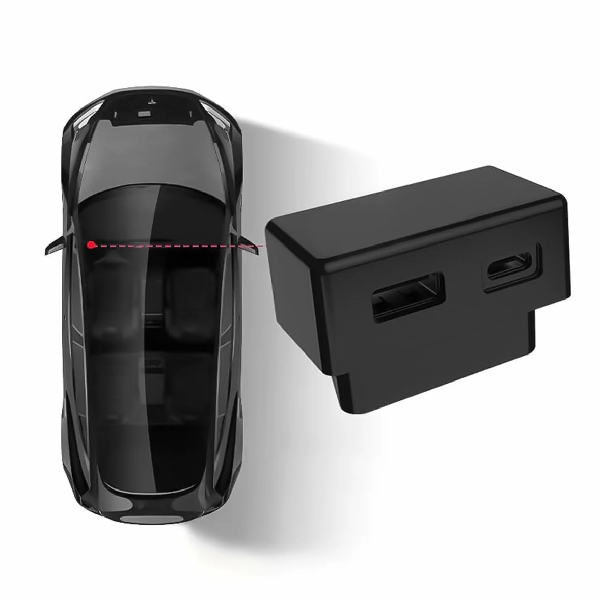 Samochodowy adapter zasilania OBD PD 30W OBD męski na USB typu C żeński Ładowarka DC12-24V OBD Ładowarka samochodowa do telefonów komórkowych, kamer samochodowych, tabletów, DVR