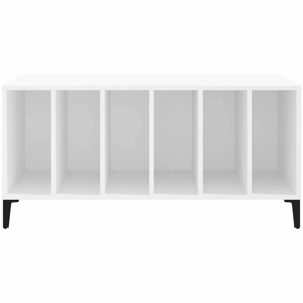 Tomostar Support pour Tourne-Disque, Porte-disques Présentoir Meuble de Rangement pour Disques Vinyles Blanc 100x38x48 cm Bois d'ingénierie