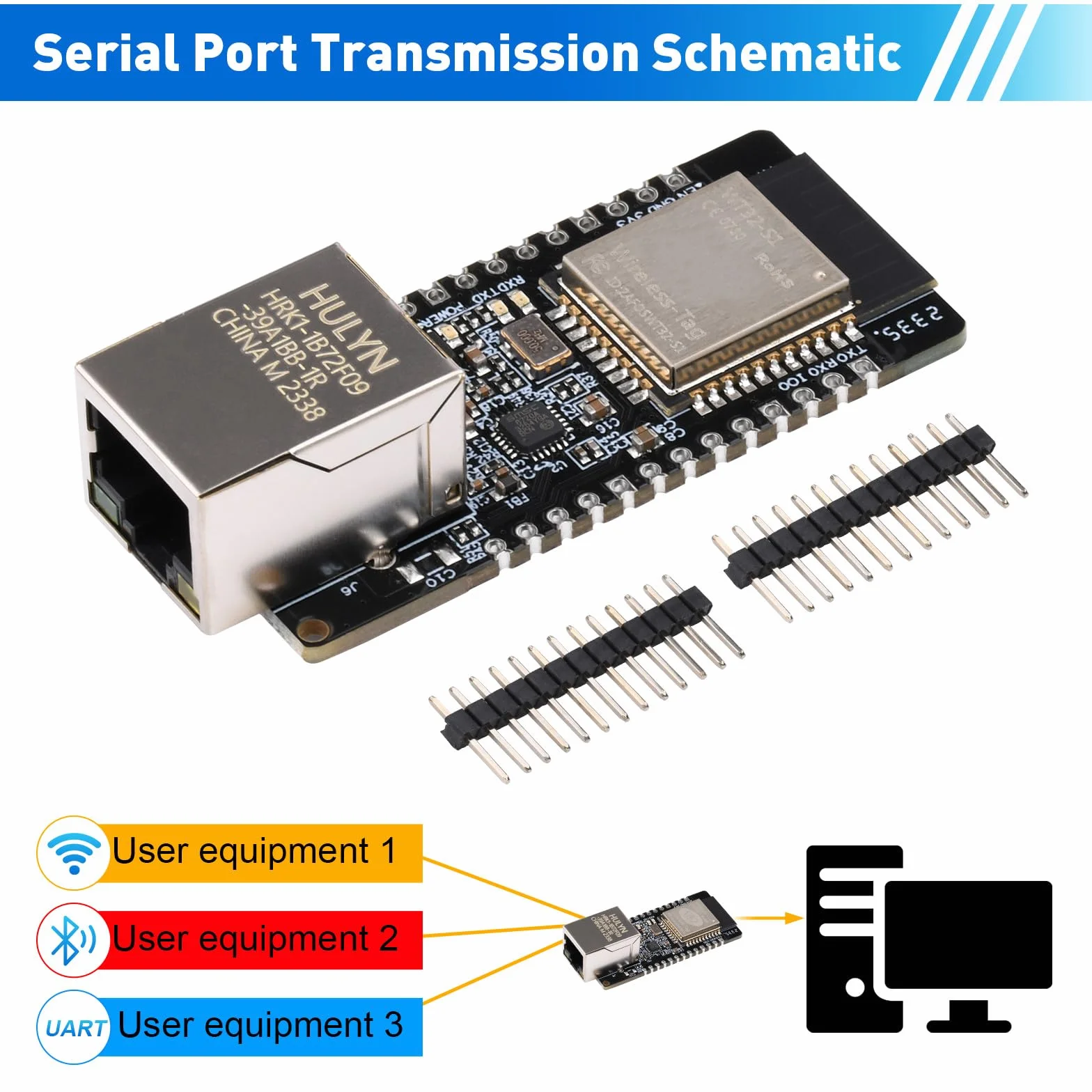 For ESP32 WT32-ETH01 wbudowany interfejs szeregowy do modułu Ethernet WiFi Bluetooth