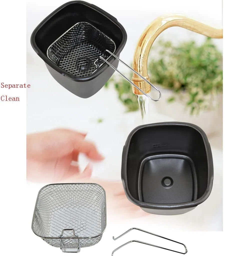 Friteuse Profonde, Acier Inoxydable, friteuse Profonde Facile à Nettoyer, température constante de l'huile, contrôle de la température électrique de la température électrique/Nettoyage séparé