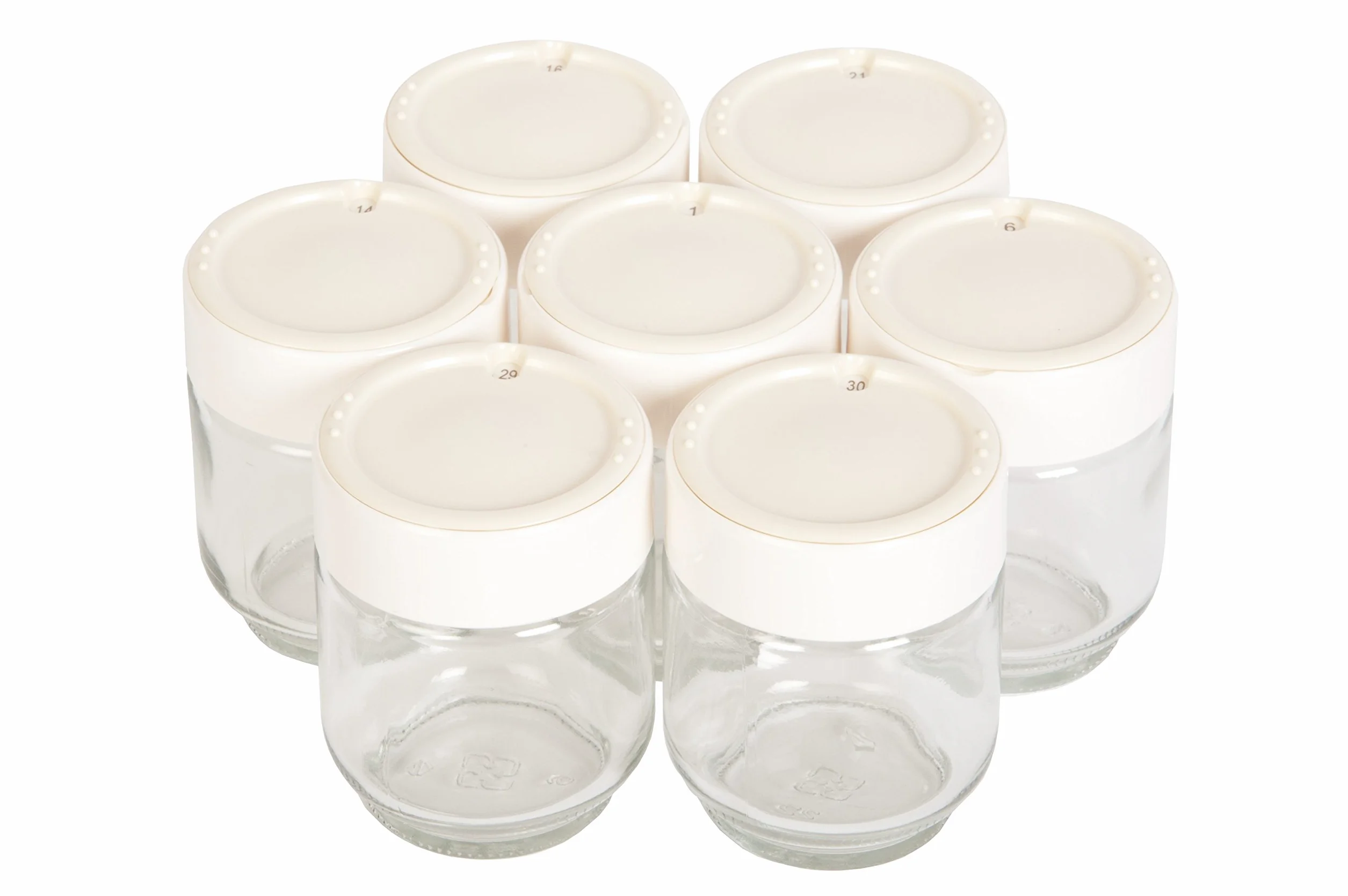 Moulinex YG231E32 Yaourtière Yogurteo 7 Pots de Yaourt Inclus Programmable Écran LCD Minuteur 13W Champagne