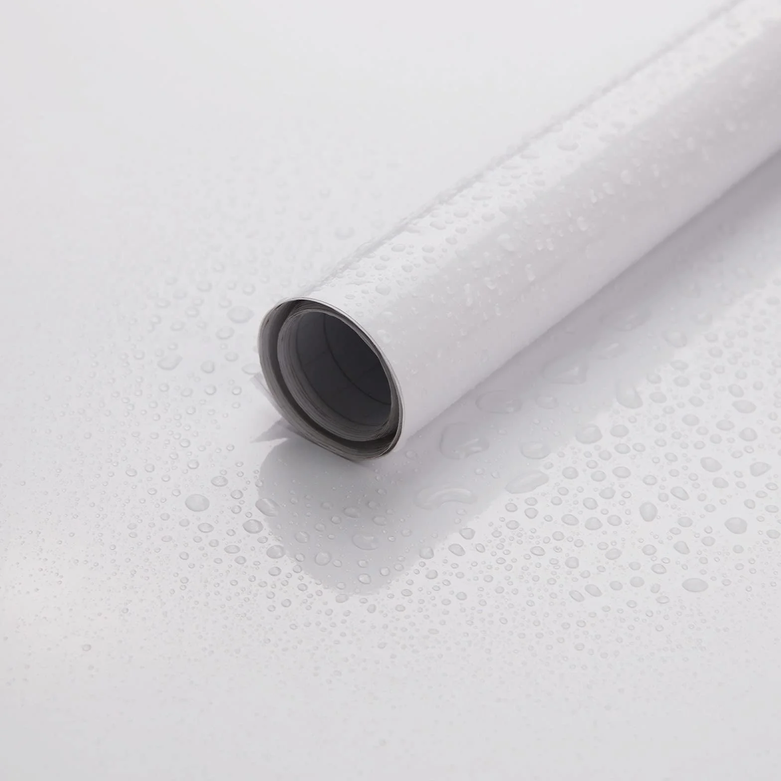 Papier Adhésif Blanc Glossy pour Meuble 30×200cm, Film Autocollant Vinyle Imperméable