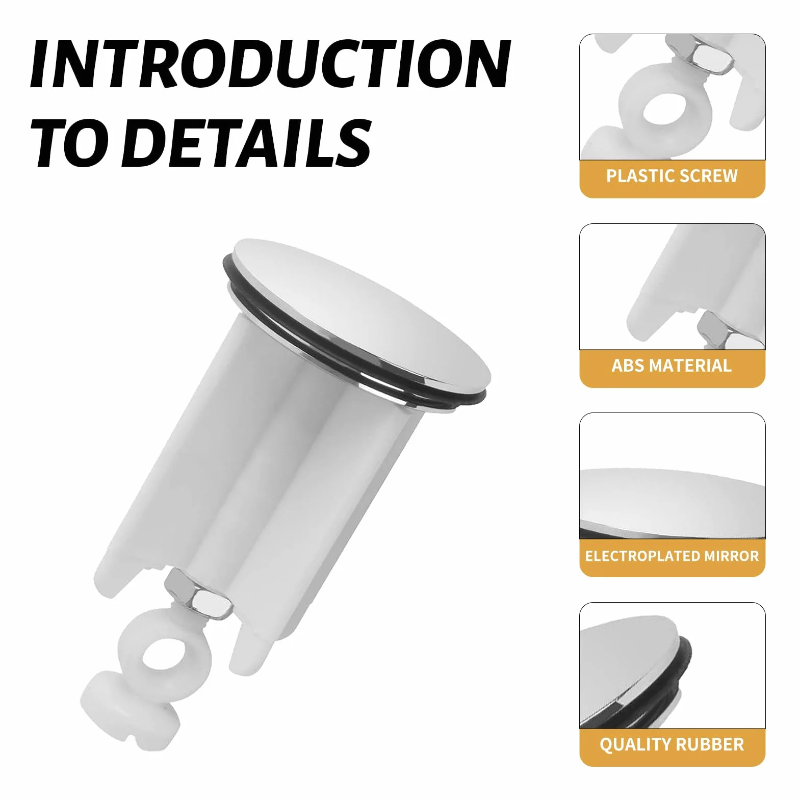 Bouchon De Lavabo Pop-up 40 Mm Universel Finition Chromée Hauteur Ajustable