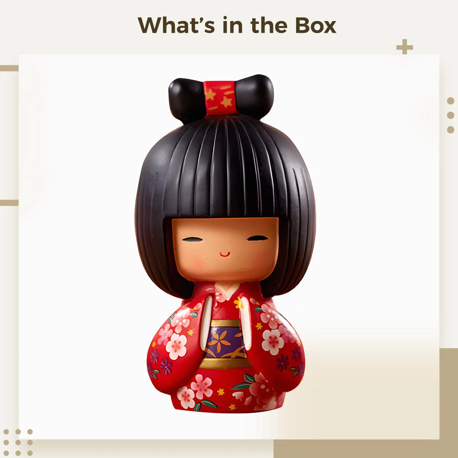 Poupée Geisha Japonaise Kokeshi Artisanat Résine 31 cm Décoration Culturelle