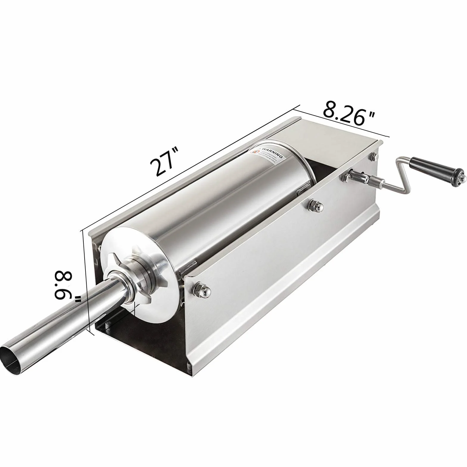 VEVOR Manual Sausage Stuffer, 7 L / 15 LBS Horizontal Sausage Machine, Dual-Speed Meat Stuffer, Made of Food-Grade 304 Stainless Steel, Includes 5 Stuffing Tubes, for Home Kitchen Restaurant Commercia