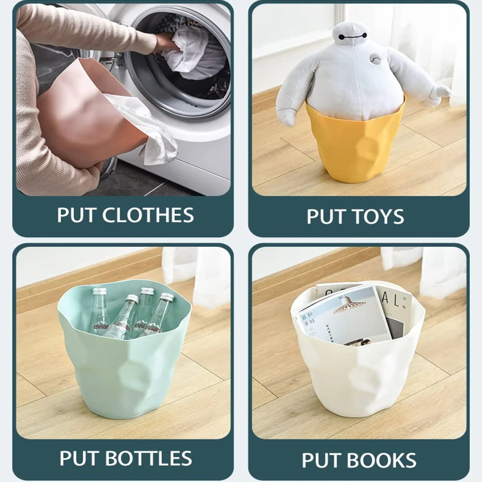 Poubelle Corbeille à Papiers en Plastique Blanche Écologique Bureau Chambre