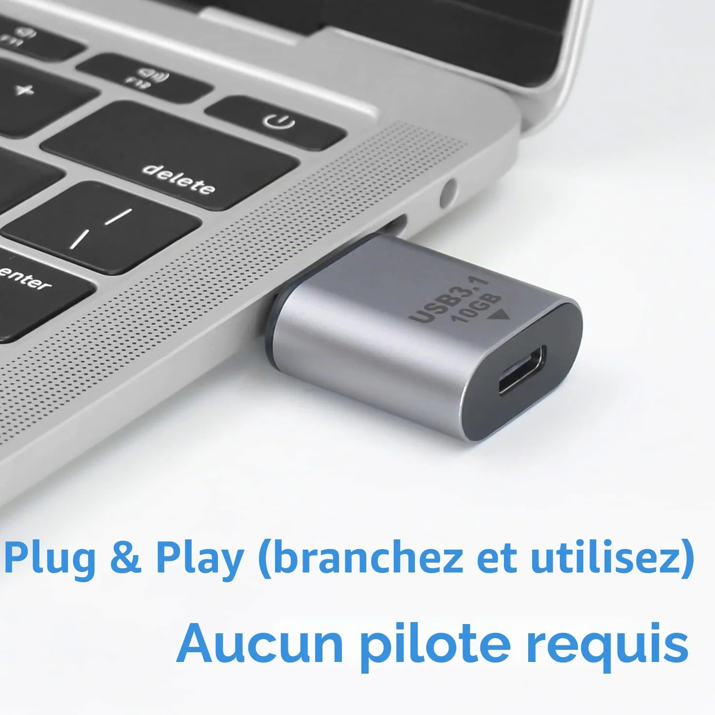 Duttek Adaptateur USB C Femelle vers Mâle USB 10Gbps, USBC vers A OTG Charge Rapide pour iPhone MacBook PC