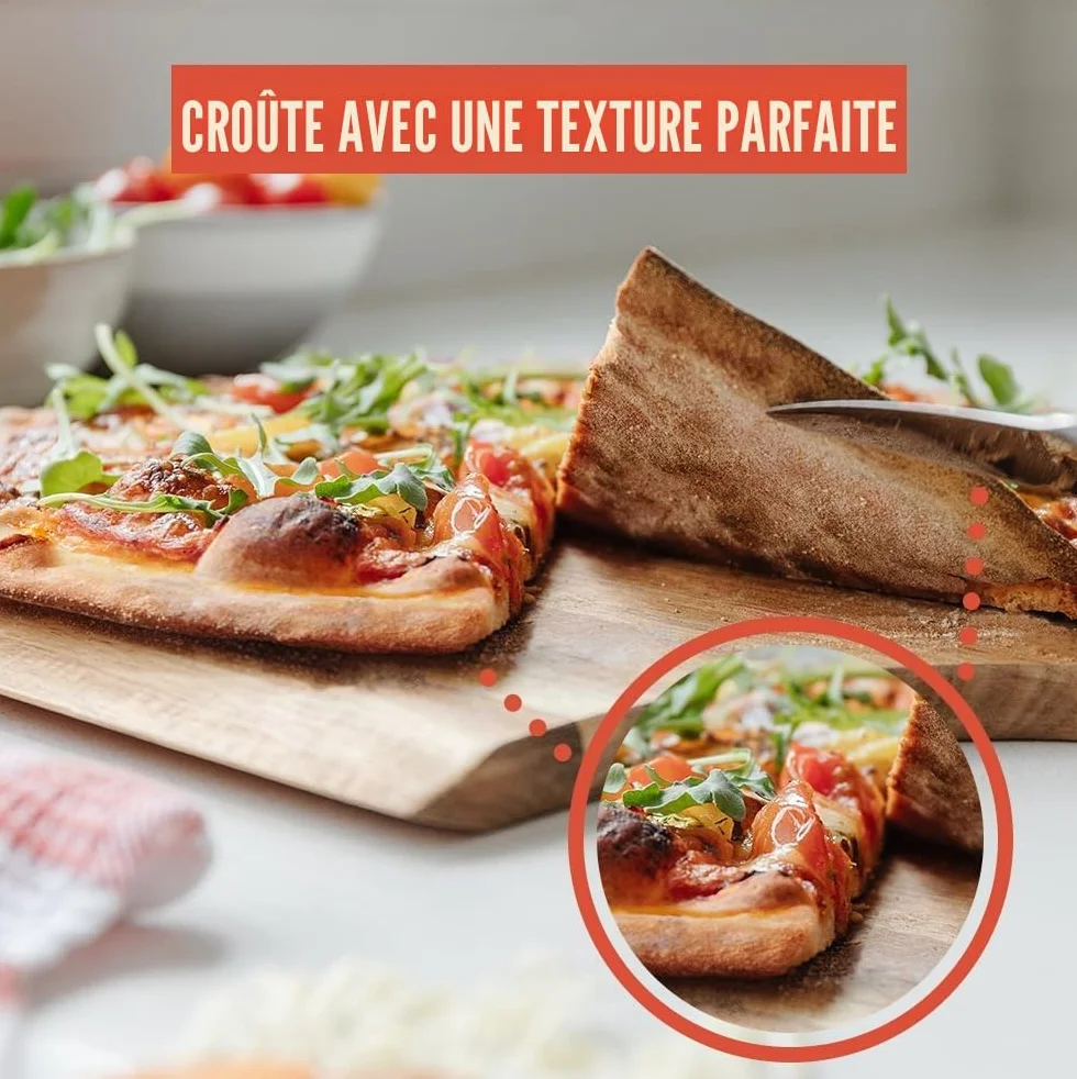Chef Pomodoro | Pierre à Pizza en Acier pour Four - Plaque Pizza, Acier de Cuisson Rapide et Homogène pour grill et four - Acier à Pizza Pré-enduit Original et Artisanal (33 x 33 x 0,6 cm)