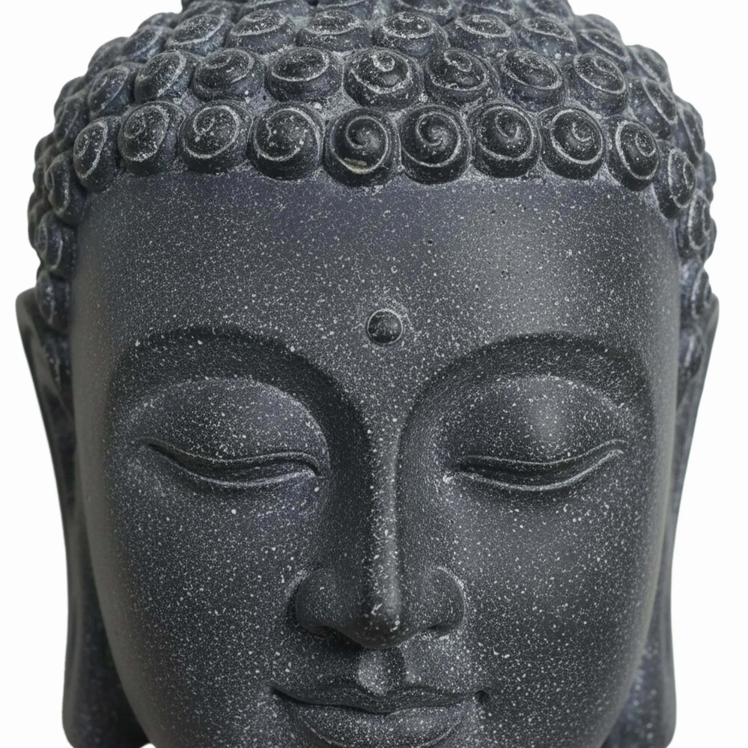 Relaxdays Tête de Bouddha déco Zen résistante aux intempéries Anthracite 55x36x32 cm