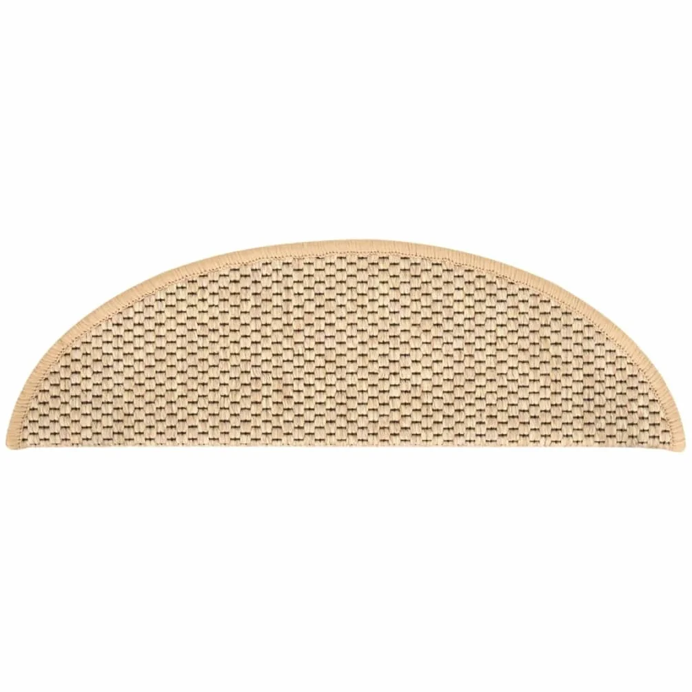 Tapis d'Escalier Autocollants 15 pcs Antidérapantes Insonorisantes 56x17x3 cm Beige Clair