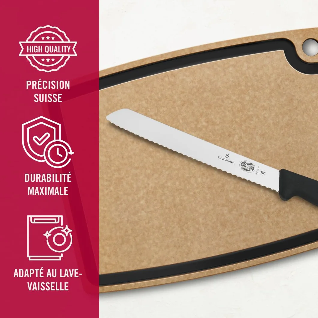 Victorinox Fibrox Couteau à pain denté 21 cm Inox Noir
